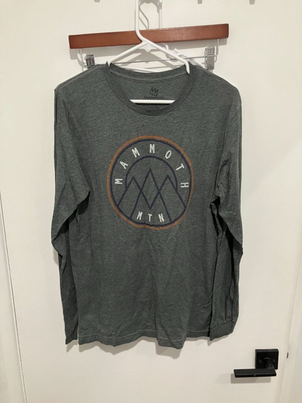 Mammoth Mountain Graphic Shirt Mens Large Gray Long Sleeve Ski California
